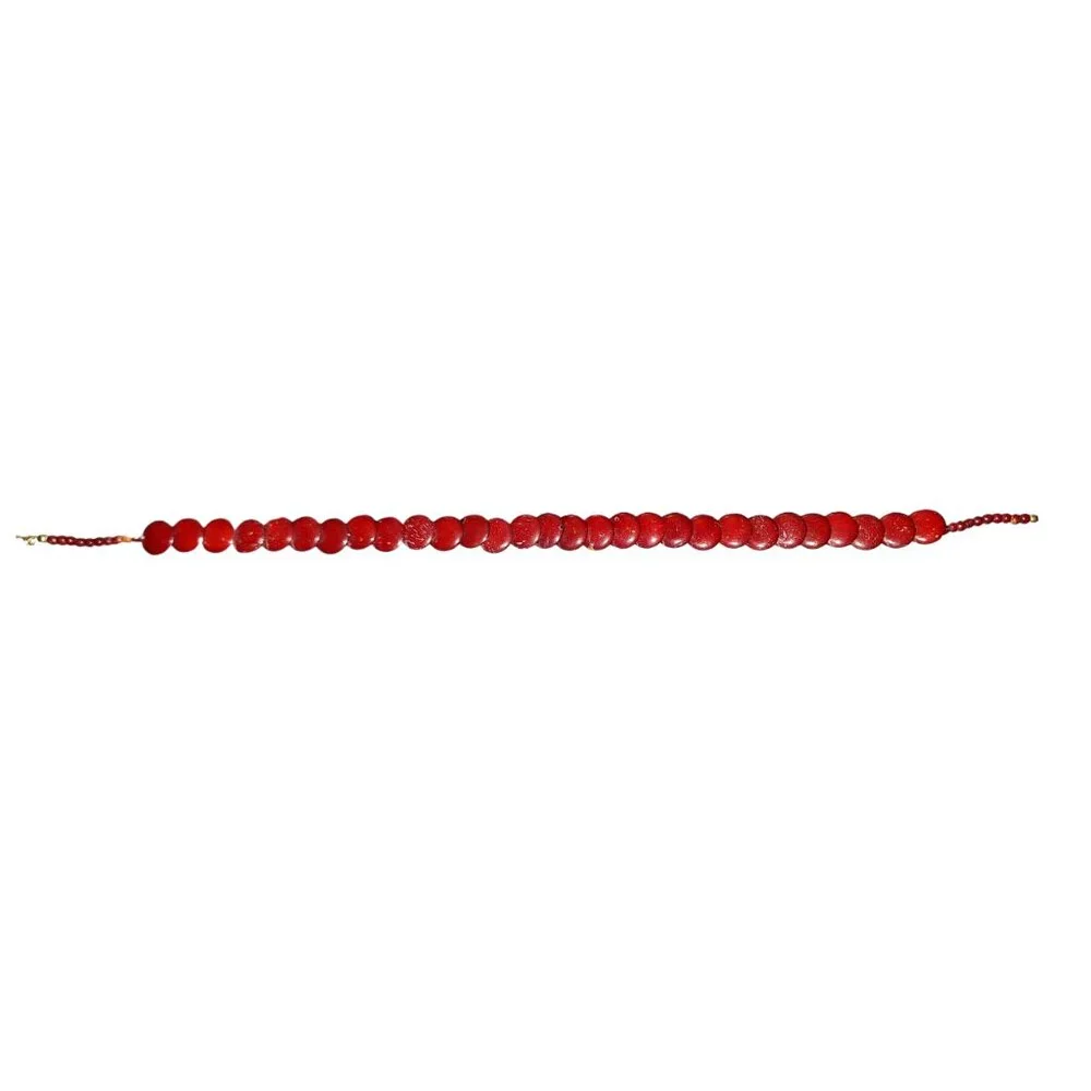 Vintage Cherry Red Coral Coin Bead Necklace‎ - Retro 50s